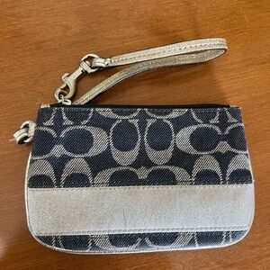 Coach Denim and Silver Wristlet
